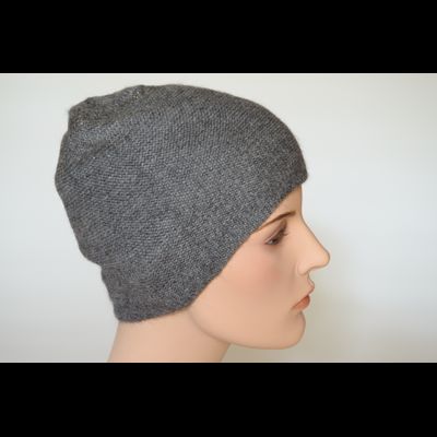 Серая вязаная шапка из альпака и шелка Vizio Италия 7000 CY