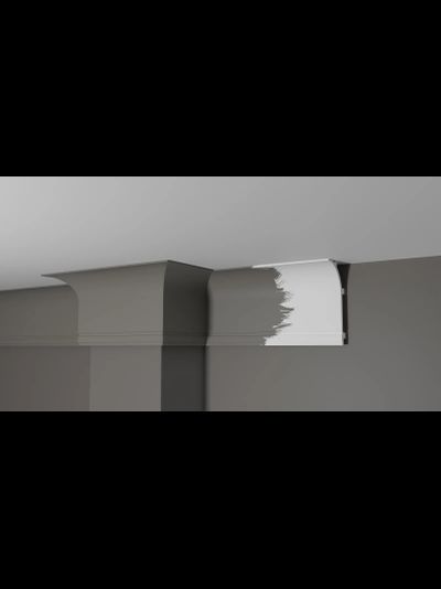 Потолочный плинтус для подсветки DECOR-DIZAYN DD520, из дюрополимера, под покраску, ударопрочный, 2 метра