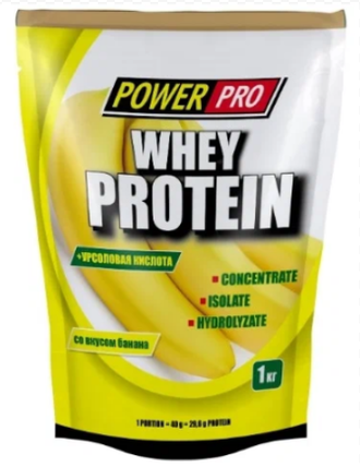 комплексный/WHEY PROTEIN (900 гр.) POWER PRO. Банан