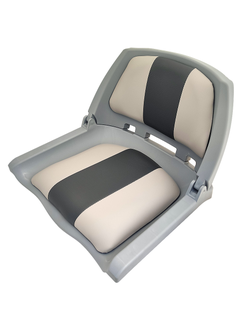 Сиденье с виниловыми подушками, серое с черным
