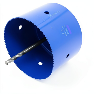 Коронка биметаллическая диаметр 190 мм глубина 100 мм с держателем 13 мм