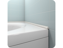 Акриловый плинтус бордюр для ванной BNV ПШ12 12х12 серый правый