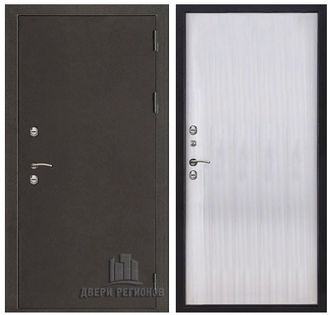 Дверь металлическая "Термо-3" темное серебро/венге светлый  с терморазрывом (под панель)