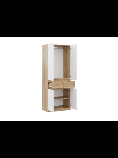 Бостон Лайт Шкаф ШК-002 (2-ств.) Дуб Крафт золотой / Белый (Гладкий)