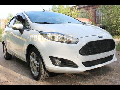 Защита радиатора Ford Fiesta MK6 (рестайлинг) 2015- black верх PREMIUM
