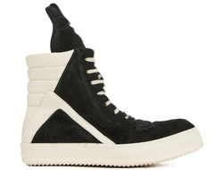 Кроссовки Rick Owens GeoBasket Cow Fur Black Milk