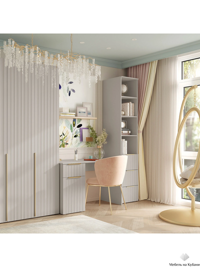 Тефия шкаф четырехстворчатый для одежды 1500х520х2200 Тефия / Софт Сантьяго