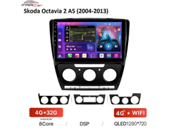 Штатная магнитола FarCar BM005M для Skoda Octavia 2 A5 2004-2013 (Черная рамка) на Android 12  (4gb/32gb/DSP/WiFi/4G/GPS/BT)