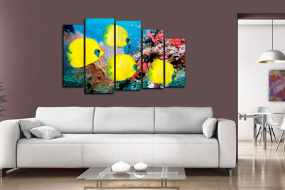 Модульная картина "Желтые рыбки"