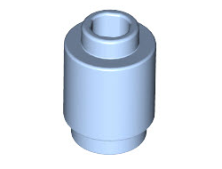 Brick, Round 1 x 1 Open Stud, Bright Light Blue (3062b / 6215387)