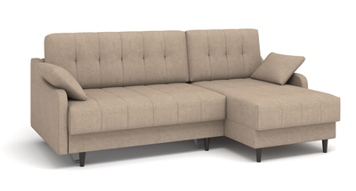 ДВУСПАЛЬНЫЙ РАСКЛАДНОЙ ПРУЖИННЫЙ ДИВАН-КРОВАТЬ ЖЕНЕВА С НОЖКАМИ, УГЛОВОЙ, СО СПАЛЬНЫМ МЕСТОМ И МЕХАНИЗМОМ ПАНТОГРАФ, С ПОДУШКАМИ