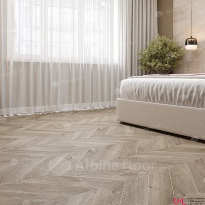 SРС ламинат Alpine Floor Сhеvrоn Дуб Натуральный Отбеленный ЕСО 18-3 43 класс толщина 5.0 мм с фаской замковый 1.6764 м2