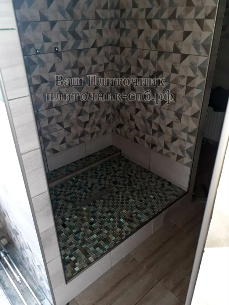 Изготовление и облицовка душевой с поддоном