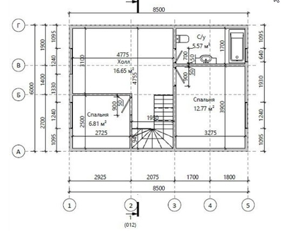 Двухэтажный каркасный дом с тремя спальнями 93м² (SK35)