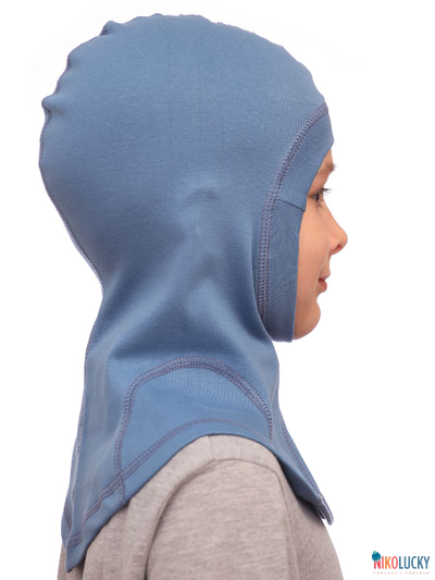 Шапка-шлем 23301-02 95%хлопок 5%лайкра, серо-голубой 46-48
