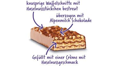 Шоколадно-вафельный батончик Milka Nussini с фундуком