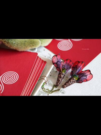 Волшебные серьги "Крылышки Маковой Феи" (шёлк, хрустальные бусины, чешский бисер)