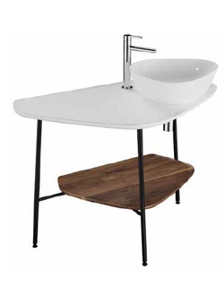 Керамическая столешница Vitra Plural, 100 см, правосторонняя, цвет матовый белый, 62581