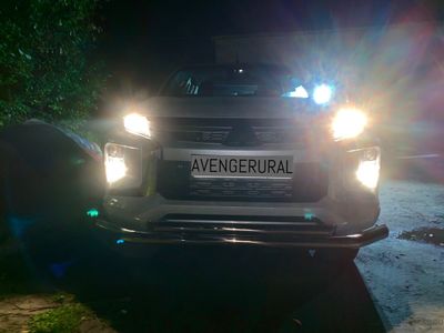 Защита переднего бампера двойная 76+60 мм, нерж. сталь, на Mitsubishi L200 2019+ от AvengerUral.ru