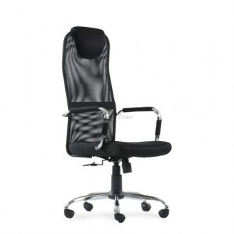 Кресло Barneo K-118 для персонала черная ткань, черная сетка, газлифт 3кл купить в Ялте