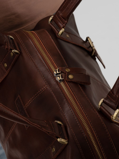 Кожаная дорожная сумка Campora Premium brown (арт. 
4019-53)