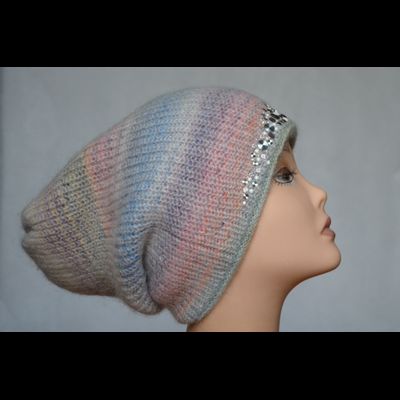 Шапка бини розовая  вязаная Vizio Италия 6186