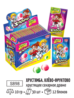 Хрустящее сах. драже "Хрустямба. Клёво-Фруктово" 10г*30шт*12 бл.