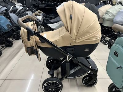 Детская коляска 3 в 1 Luxmom F2 Бежевый (Экокожа)