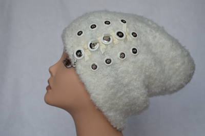 Vizio Collezione итальянская женская вязаная шапка белая фото