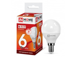 Лампа светодиодная ASD/inHome VC шар P45 E14 6W(540lm) 6500К 6K 83x45 (без пульсации) 0613