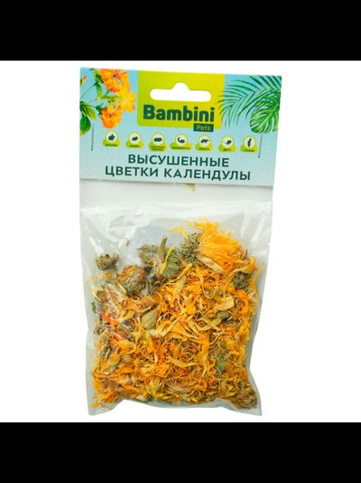Bambini Pets (Бамбини Петс) Лакомство высушенные цветы календулы для грызунов и кроликов, 10 г