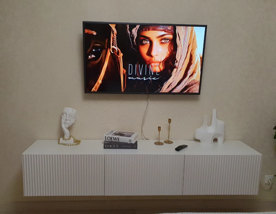 Инфинити тумба под ТВ подвесная 1800 мм Белый / мдф белый матовый