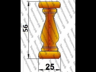 Балюстрада мебельная прямая из ясеня с балясиной 40 мм, высота изделия 56 мм. Серия "Ампир".