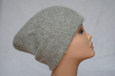 Серая женская вязаная шапка бини Vizio Италия 6539 фото