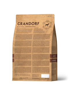 Grandorf (Грандорф): сухой беззерновой корм для собак, Утка с индейкой, 10 кг