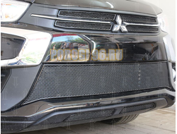 Защита радиатора для Mitsubishi ASX 2017-2019 black центр PREMIUM