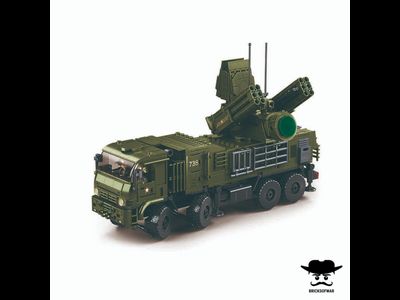 Конструктор SLUBAN M38-B1252 серия Армия. Российская боевая машина самоходный зенитный ракетно-пушечный комплекс