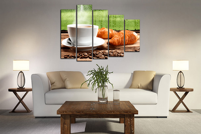 Модульная картина "Горячий сладкий кофе"