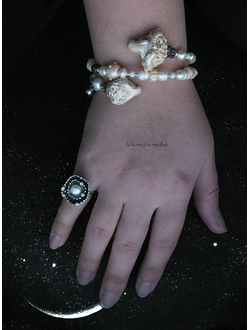 Браслет в стиле арт-нуво с овечкой и барашком