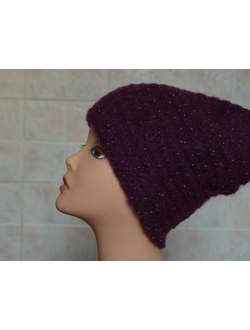 Шапка с бисером зимняя теплая женская из коллекции вязаных шапок италии зима 2017