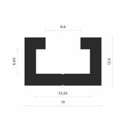 T-track профиль AL-T19 (0.1 м) от 0.1 до 3 метров