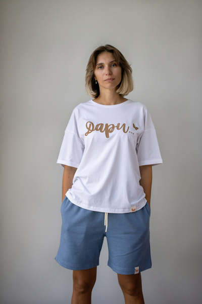 Женский костюм бело-голубой "Дари"