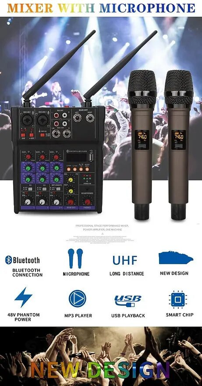 Караоке - микшер с микрофонами KM-4