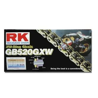 Цепь RK GB520GXW-120 для мотоциклов до 1200 (золотая, с сальниками XW-RING)