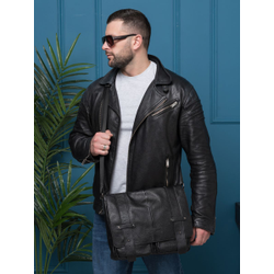 Кожаная мужская сумка Madruzzo black (арт. 5068-01)