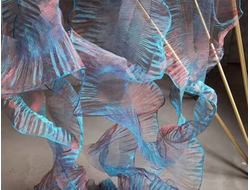 ПЛИССИРОВАННАЯ КРУЖЕВНАЯ ЛЕНТА, 13 СМ. АРТ. К-00040, 10 м. ЦВЕТ: Синий