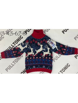 Детский свитер Олени и гирлянда 03