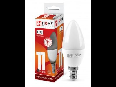 Лампа светодиодная ASD/inHome VC свеча C37 E14 11W(990lm) 6500K 6K 107x37 (без пульсации) 4844