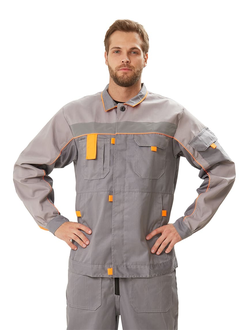 Костюм "РОЛЬФ" куртка/полукомбинезон, цвет: СЕРЫЙ/СВ.СЕРЫЙ, ткань: Твил-210