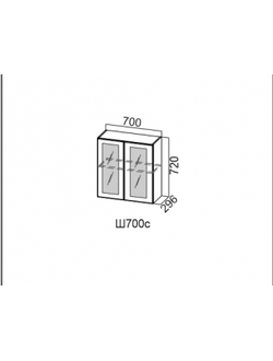 Шкаф навесной 700/720 (со стеклом)